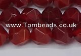 CNG6159 15.5 inches 10mm faceted nuggets red agate beads