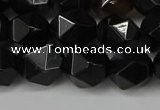 CNG6160 15.5 inches 10mm faceted nuggets black agate beads