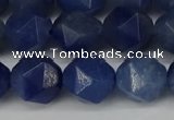 CNG6177 15.5 inches 10mm faceted nuggets blue aventurine beads