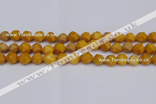 CNG6191 15.5 inches 10mm faceted nuggets yellow jade beads