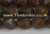 CNG6199 15.5 inches 10mm faceted nuggets coffee jasper beads