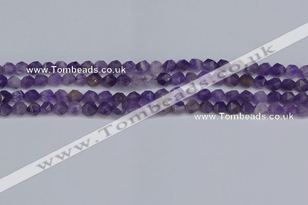 CNG6230 15.5 inches 6mm faceted nuggets amethyst beads