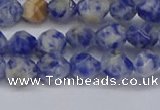 CNG6250 15.5 inches 6mm faceted nuggets blue spot stone beads