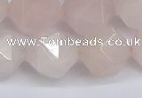 CNG6280 15.5 inches 14mm faceted nuggets rose quartz beads