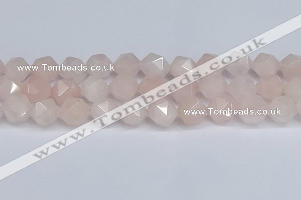 CNG6280 15.5 inches 14mm faceted nuggets rose quartz beads