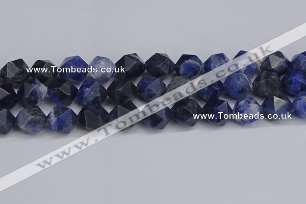 CNG6298 15.5 inches 14mm faceted nuggets sodalite beads