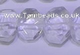 CNG6300 13*18mm - 15*20mm faceted freeform white crystal beads