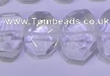 CNG6300 13*18mm - 15*20mm faceted freeform white crystal beads