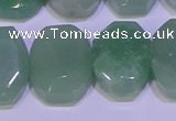 CNG6310 13*18mm - 15*20mm faceted freeform green aventurine beads