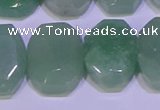 CNG6310 13*18mm - 15*20mm faceted freeform green aventurine beads