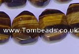 CNG6314 13*18mm - 15*20mm faceted freeform yellow tiger eye beads