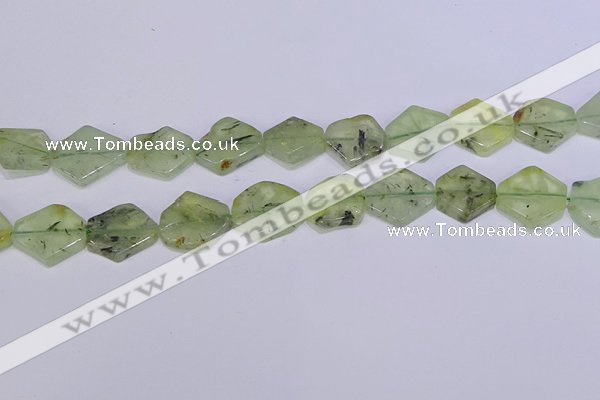 CNG6330 14*18mm - 16*22mm freeform green rutilated quartz beads