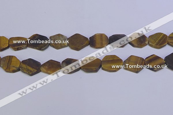 CNG6370 15.5 inches 14*18mm - 16*22mm freeform matte yellow tiger eye beads