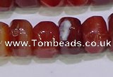 CNG6383 15.5 inches 6*14mm - 8*14mm nuggets red agate beads