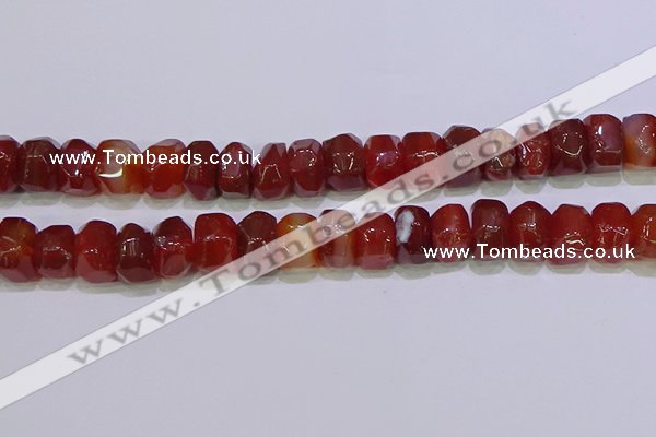 CNG6383 15.5 inches 6*14mm - 8*14mm nuggets red agate beads