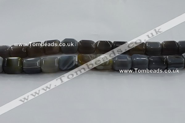 CNG6410 15.5 inches 15*20mm faceted nuggets grey agate beads