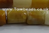 CNG6416 15.5 inches 15*20mm faceted nuggets yellow jade beads