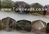 CNG650 15.5 inches 13*18mm faceted nuggets rainbow fluorite beads