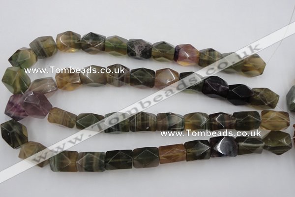 CNG650 15.5 inches 13*18mm faceted nuggets rainbow fluorite beads