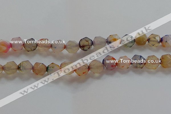 CNG6503 15.5 inches 12mm faceted nuggets agate beads wholesale