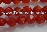 CNG6504 15.5 inches 6mm faceted nuggets red agate beads