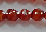 CNG6506 15.5 inches 10mm faceted nuggets red agate beads