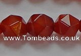 CNG6507 15.5 inches 12mm faceted nuggets red agate beads
