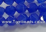 CNG6509 15.5 inches 8mm faceted nuggets blue agate beads