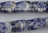 CNG651 15.5 inches 13*18mm faceted nuggets blue spot gemstone beads