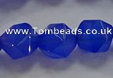 CNG6511 15.5 inches 12mm faceted nuggets blue agate beads