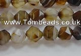 CNG6516 15.5 inches 6mm faceted nuggets line agate beads