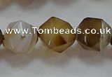 CNG6519 15.5 inches 12mm faceted nuggets line agate beads