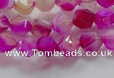 CNG6520 15.5 inches 6mm faceted nuggets line agate beads