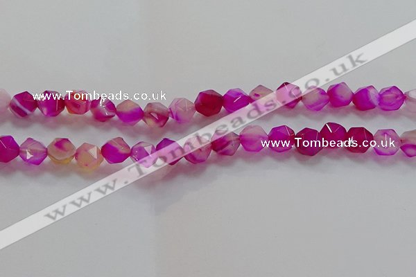 CNG6522 15.5 inches 10mm faceted nuggets line agate beads