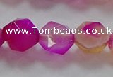 CNG6523 15.5 inches 12mm faceted nuggets line agate beads