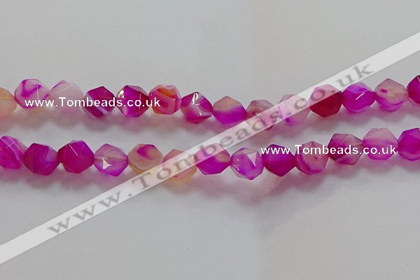 CNG6523 15.5 inches 12mm faceted nuggets line agate beads