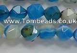 CNG6524 15.5 inches 6mm faceted nuggets line agate beads