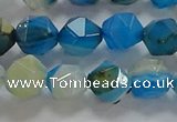 CNG6525 15.5 inches 8mm faceted nuggets line agate beads