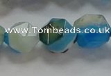 CNG6527 15.5 inches 12mm faceted nuggets line agate beads