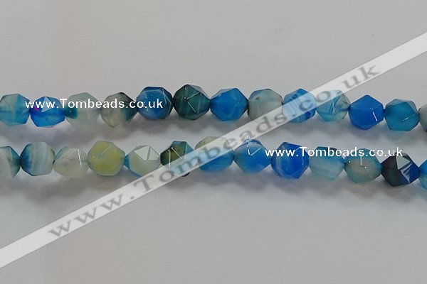 CNG6527 15.5 inches 12mm faceted nuggets line agate beads