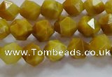 CNG6530 15.5 inches 6mm faceted nuggets golden tiger eye beads