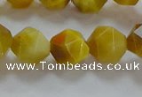 CNG6532 15.5 inches 10mm faceted nuggets golden tiger eye beads