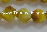 CNG6533 15.5 inches 12mm faceted nuggets golden tiger eye beads