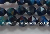 CNG6538 15.5 inches 6mm faceted nuggets blue tiger eye beads