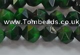 CNG6546 15.5 inches 6mm faceted nuggets green tiger eye beads