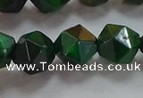 CNG6549 15.5 inches 12mm faceted nuggets green tiger eye beads