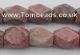 CNG658 15.5 inches 13*18mm faceted nuggets rhodochrosite beads