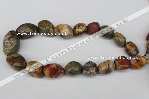 CNG66 15.5 inches 14*16mm - 25*35mm nuggets picasso jasper beads