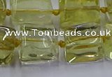 CNG6807 15.5 inches 8*12mm - 10*16mm nuggets lemon quartz beads