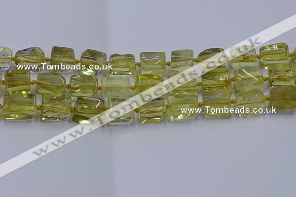 CNG6807 15.5 inches 8*12mm - 10*16mm nuggets lemon quartz beads